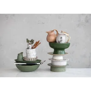 50 oz Debossed Stoneware Pitcher w/ Thistles