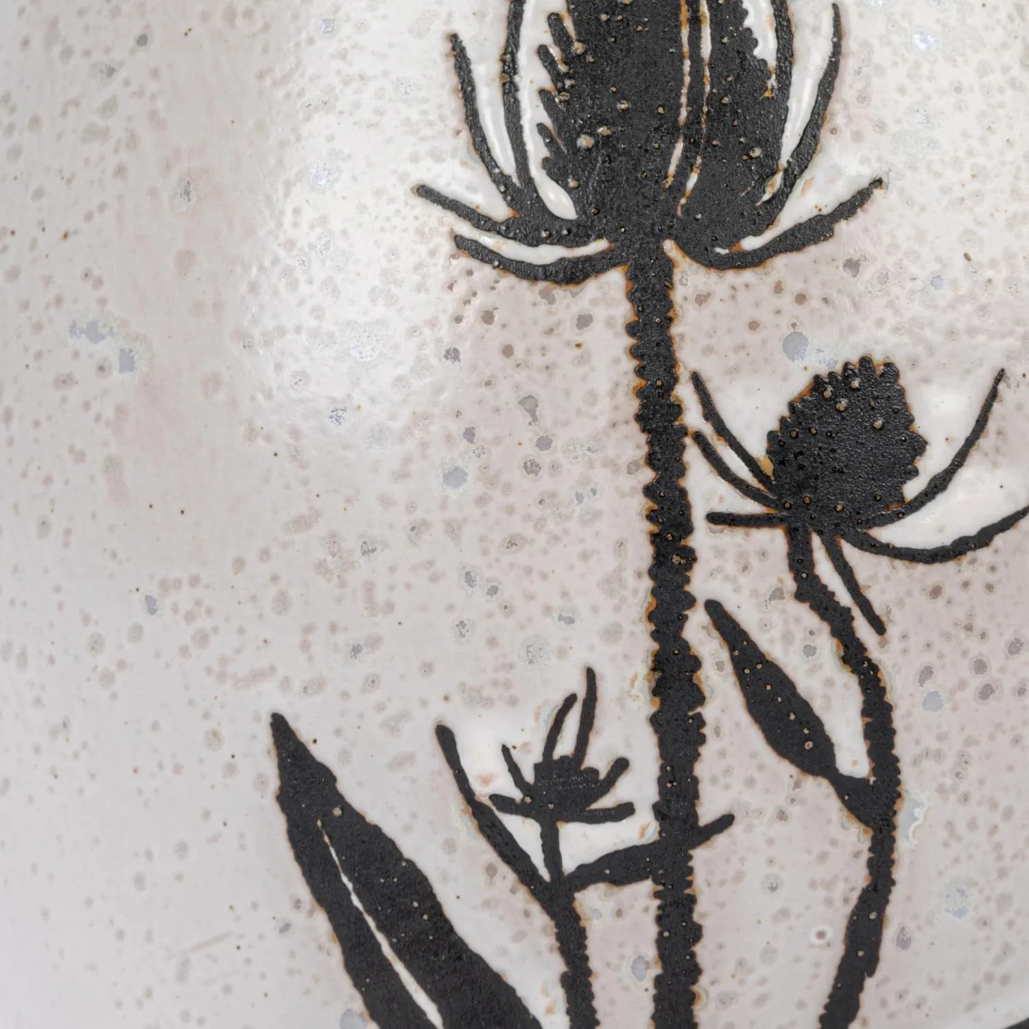 50 oz Debossed Stoneware Pitcher w/ Thistles