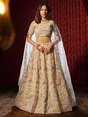 Angelic White Georgette Heavy Embroidered Bridal Lehenga Choli