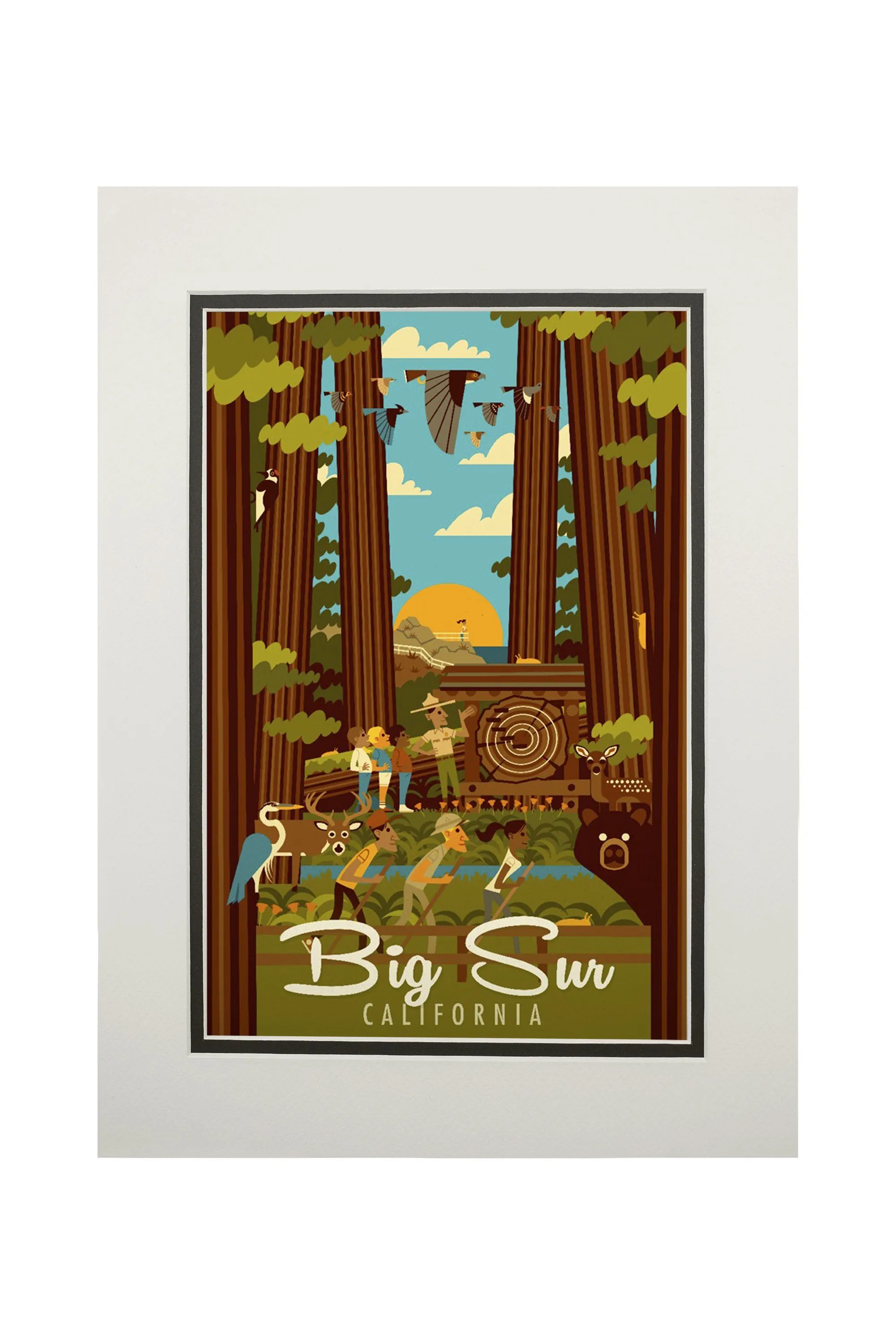 Big Sur, California, The Mountains are Calling, Geometric, Art & Giclee Prints