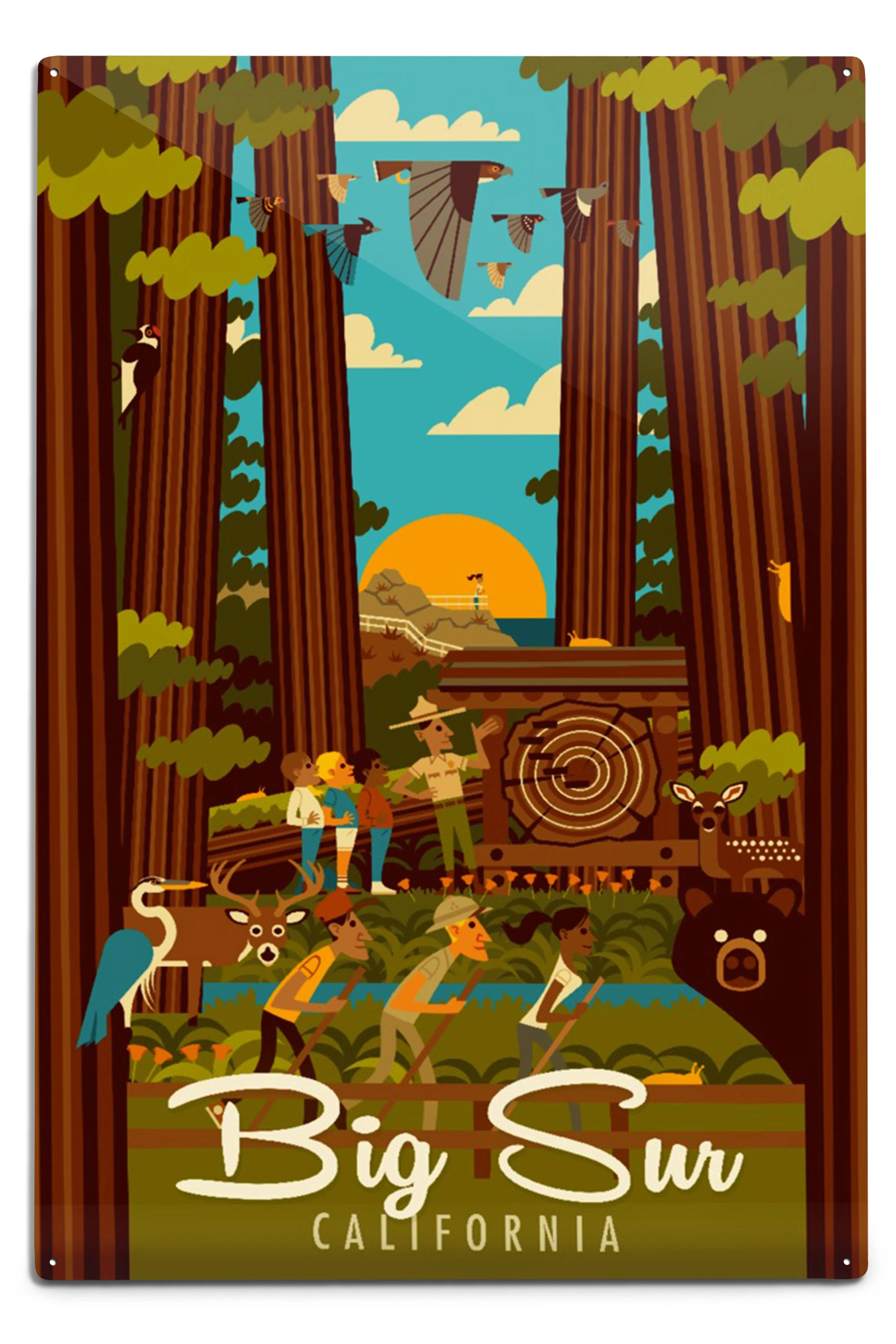 Big Sur, California, The Mountains are Calling, Geometric, Art & Giclee Prints