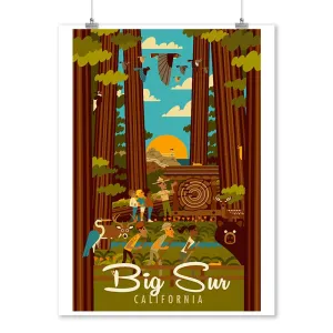 Big Sur, California, The Mountains are Calling, Geometric, Art & Giclee Prints