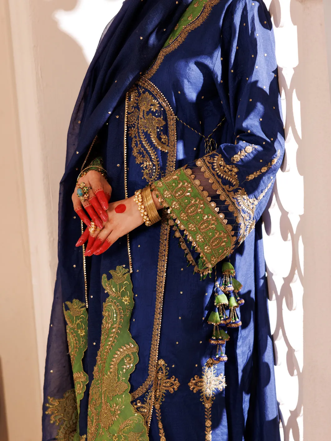 Blue Raw Silk 3 Piece Formal Unstitched - AL-3PS-LS-UN-455