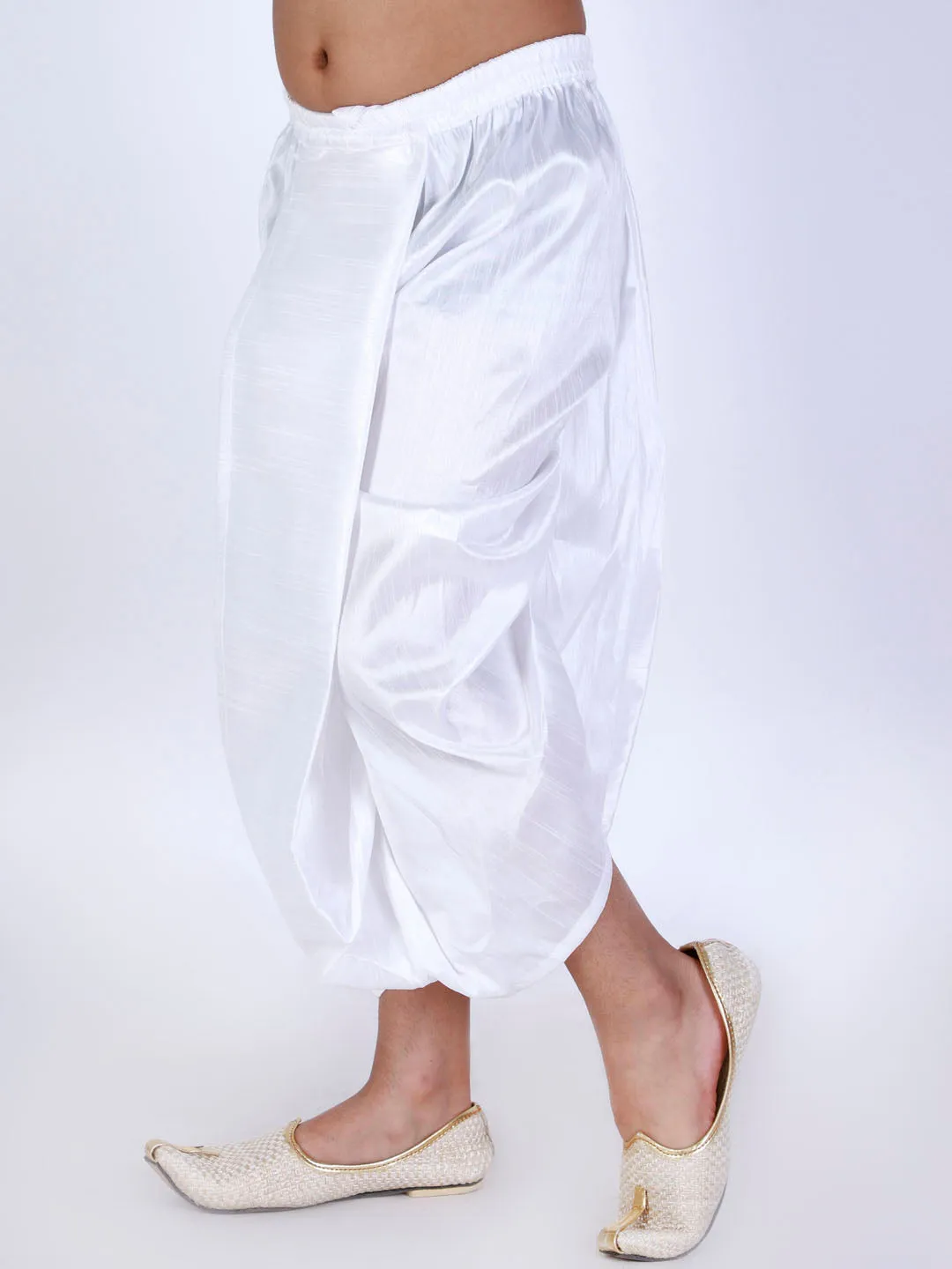 Boy's White Traditional Dhoti - Vastramay Boys