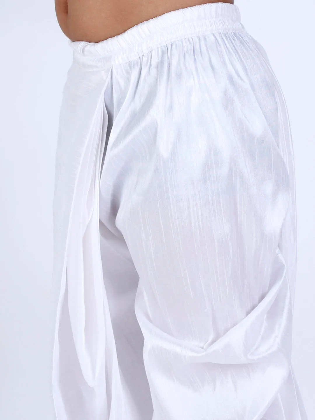 Boy's White Traditional Dhoti - Vastramay Boys