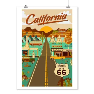 California, Route 66, Geometric, Art & Giclee Prints