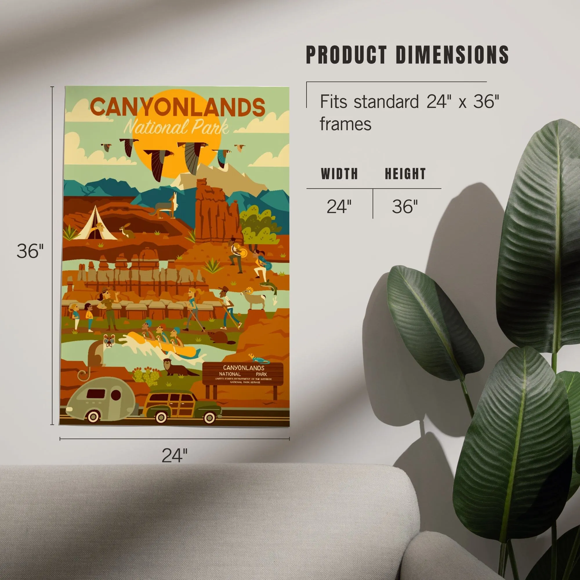 Canyonlands National Park, Utah, Geometric National Park Series, Art & Giclee Prints