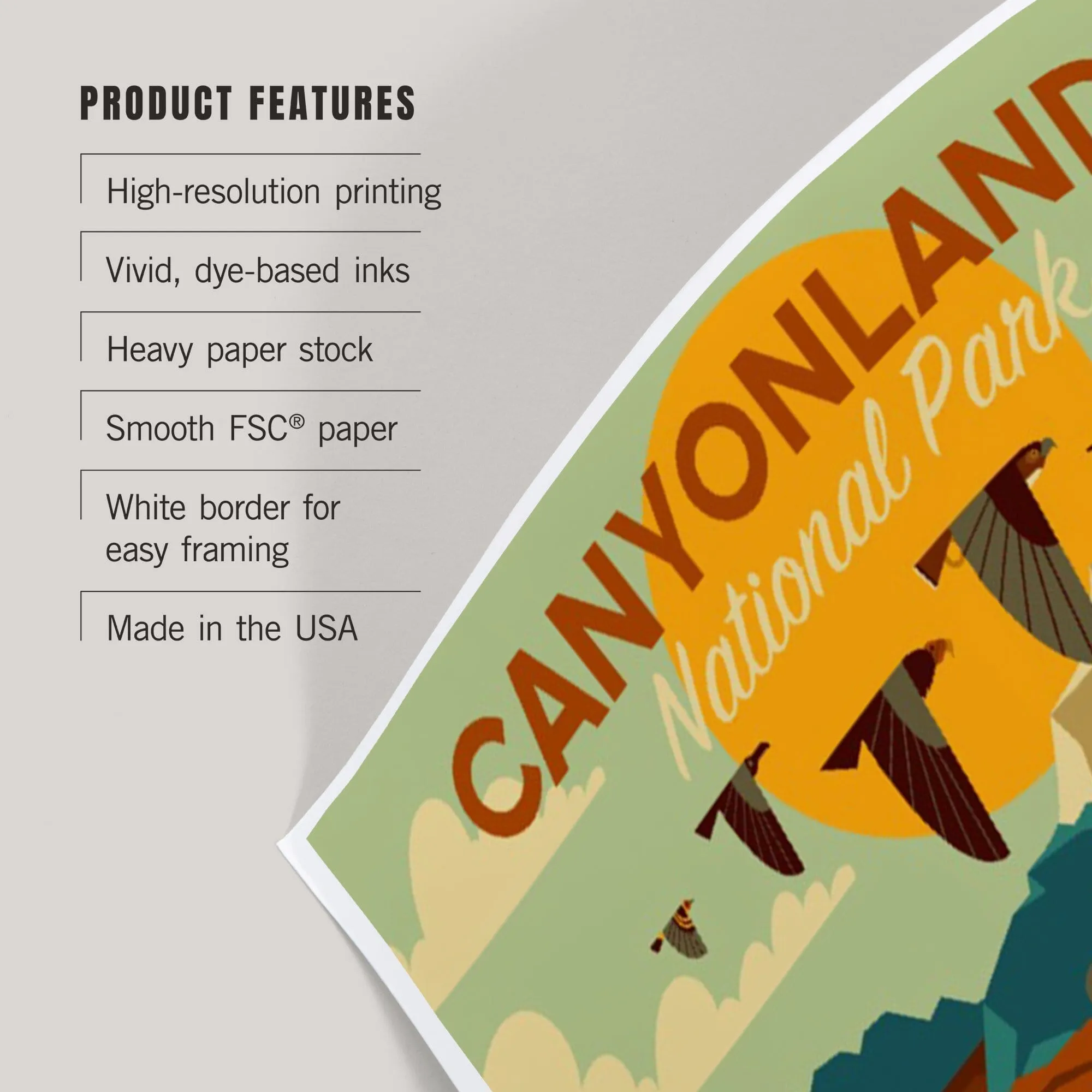 Canyonlands National Park, Utah, Geometric National Park Series, Art & Giclee Prints
