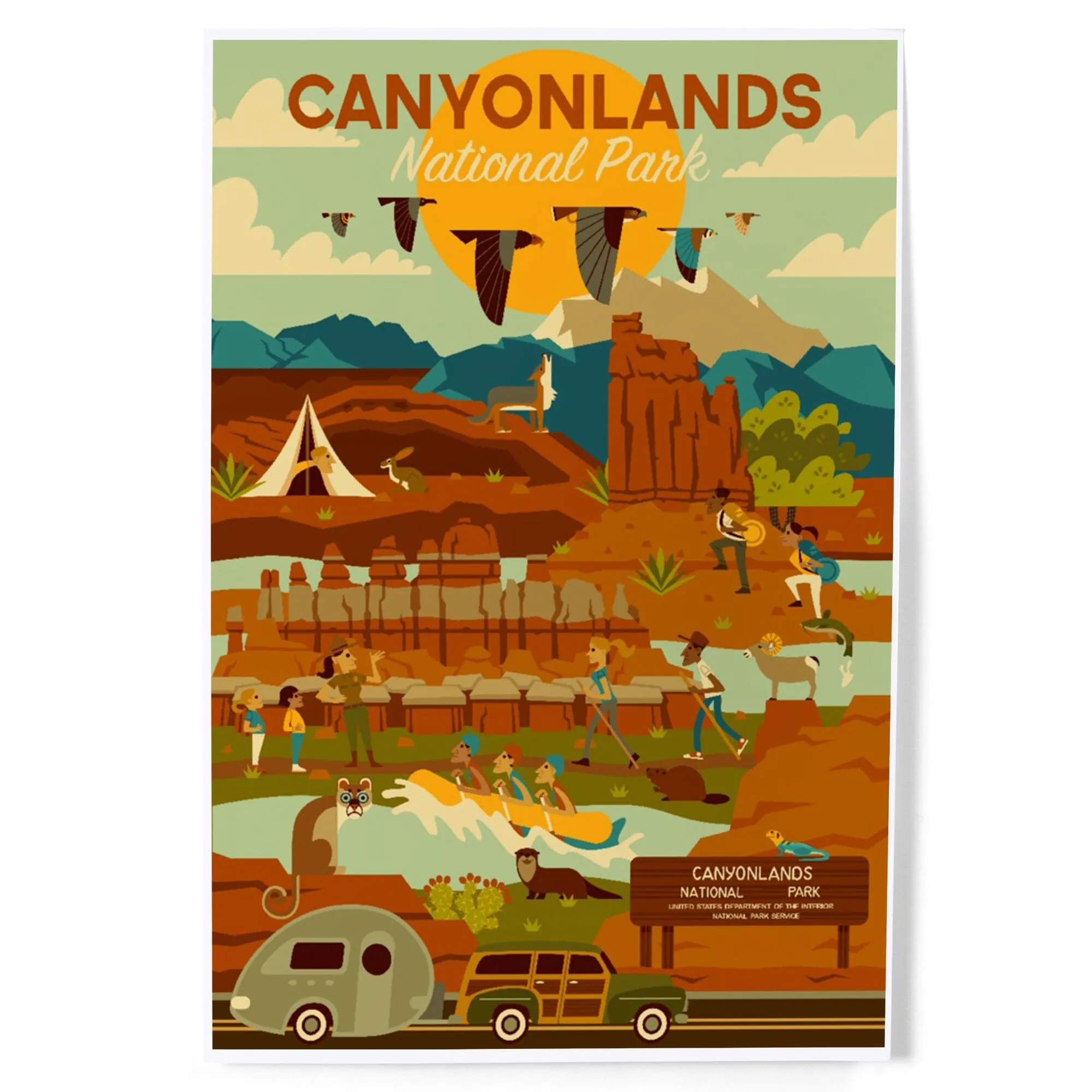 Canyonlands National Park, Utah, Geometric National Park Series, Art & Giclee Prints