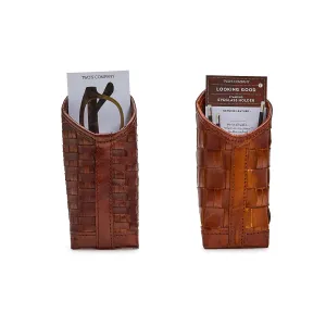 Chestnut Woven  Leather Weighted Eyeglass