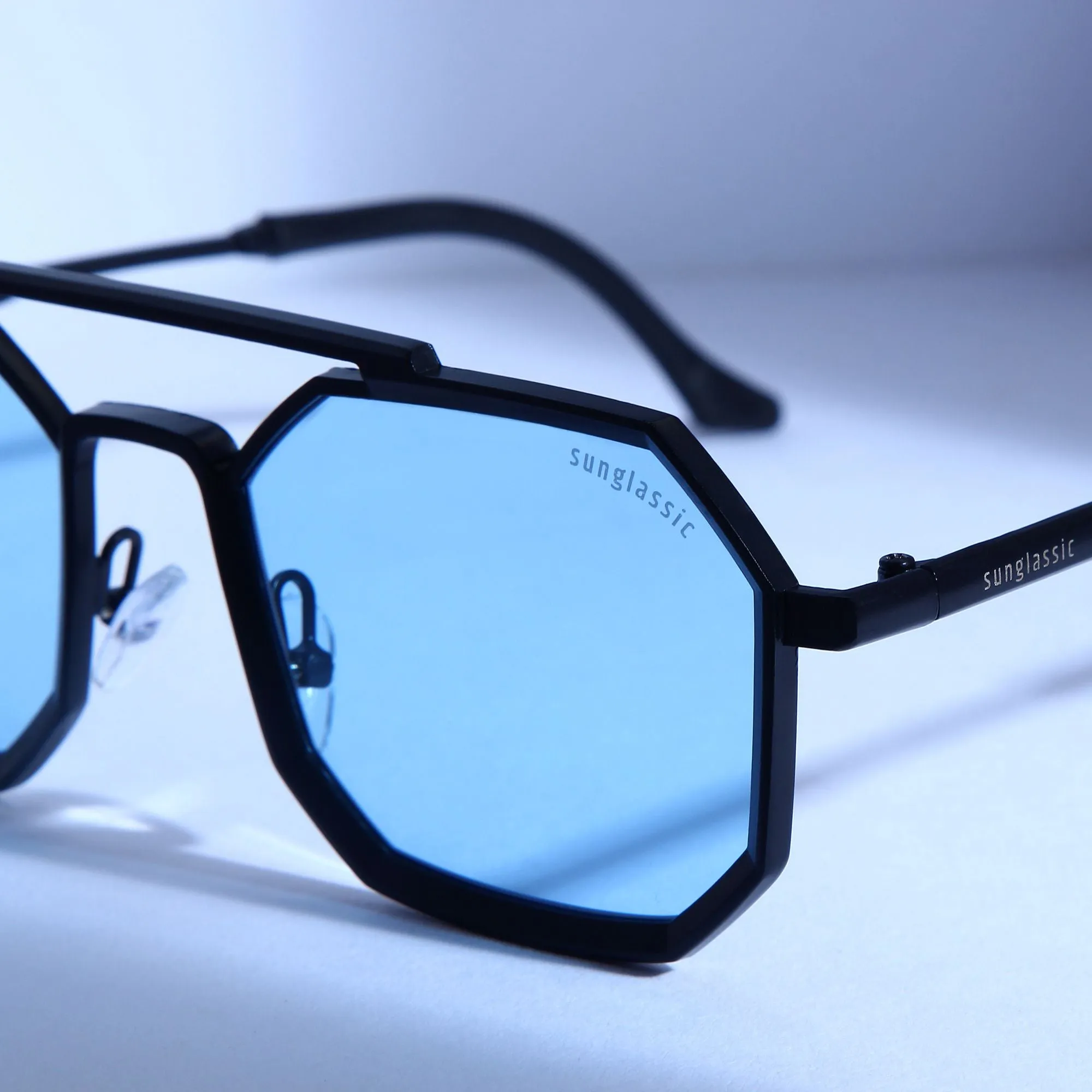 Commando Black Blue Edition Octagon Sunglasses