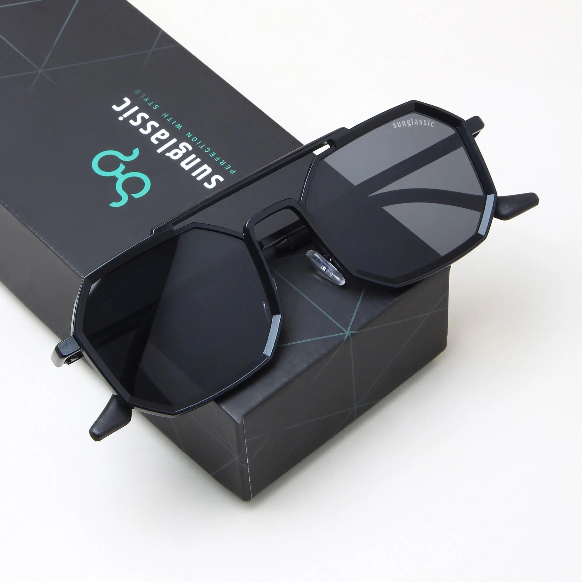 Commando Full Black Edition Octagon Sunglasses