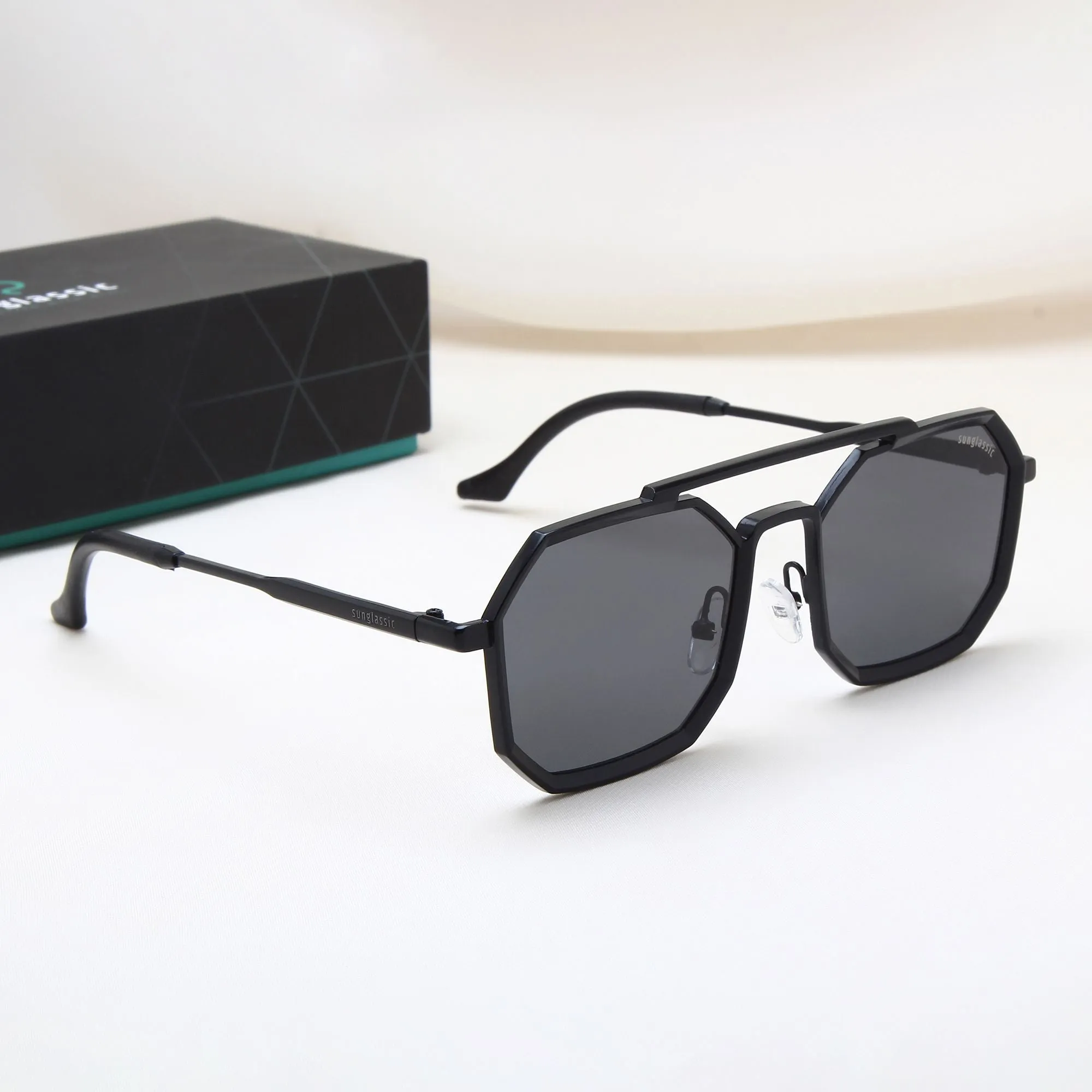 Commando Full Black Edition Octagon Sunglasses