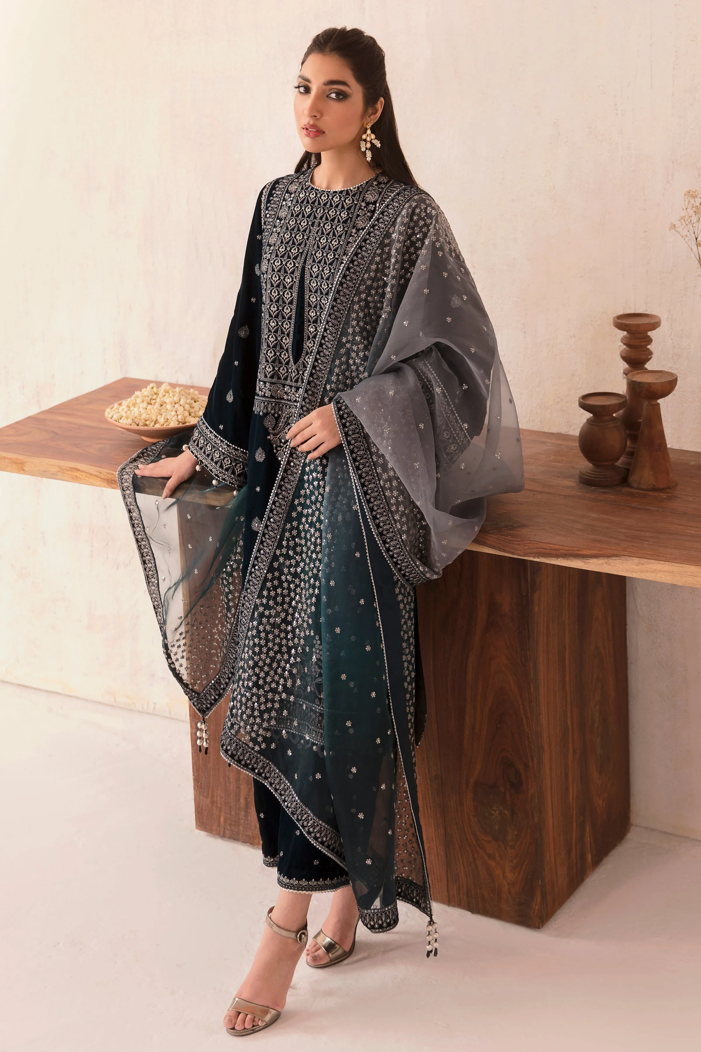 Embroidered Velvet Formal VF-2003