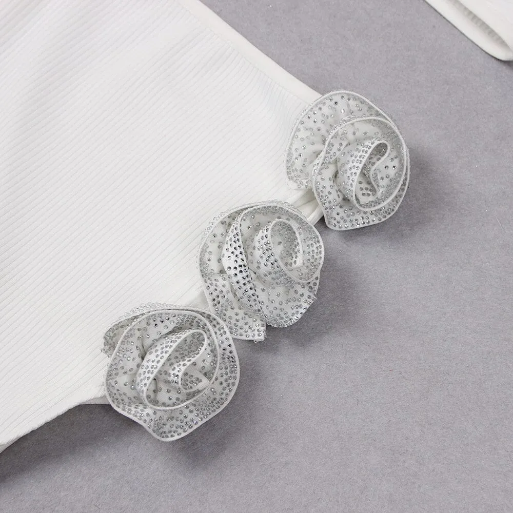 Ensley Embellished Top With High-Low Dress In White