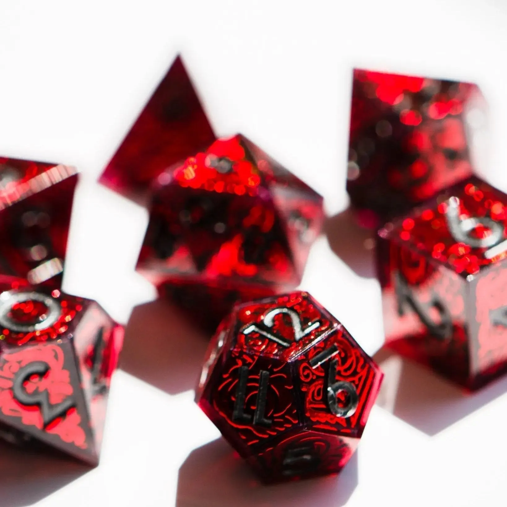 Exsanguinated 7-Piece Iconic Vampire-Themed Dice Set