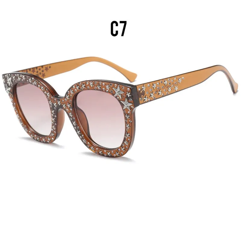 Faith Star Studded Cat Eye Sunglasses - 7 Colors