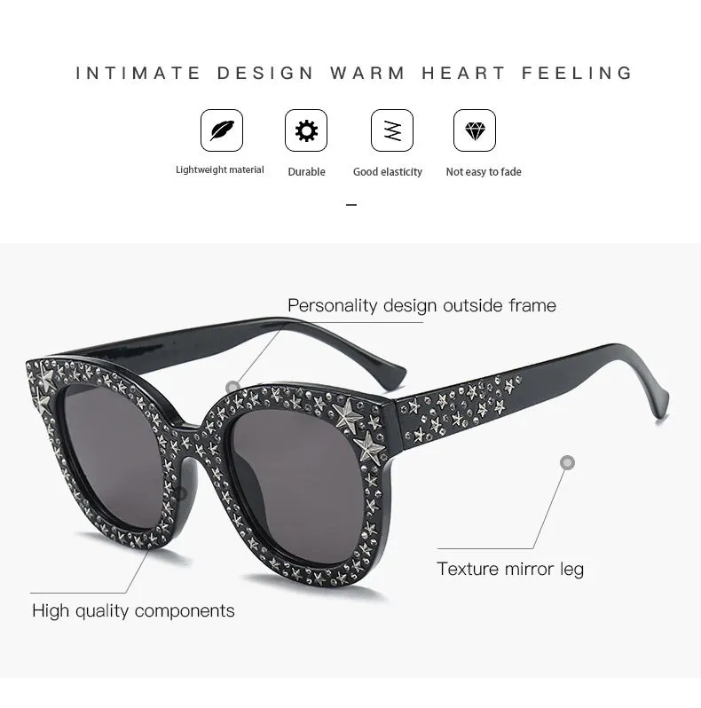 Faith Star Studded Cat Eye Sunglasses - 7 Colors