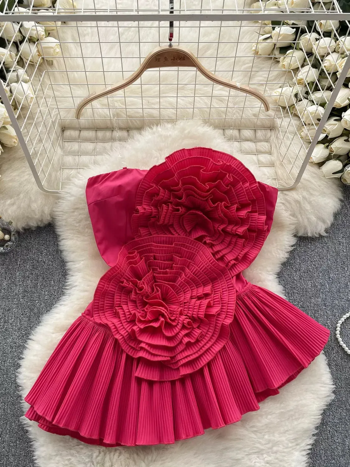 Fiery Ruffle Romance Dress