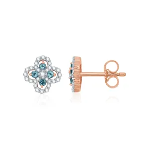 Four Leaf London Blue Diamond Earrings