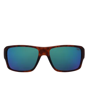 Freebird Polarised Sunglasses in Tortoise Rubber & Green