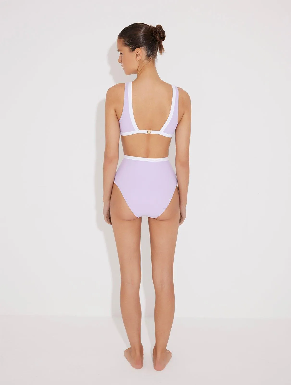 Greca Lilac/White Bikini Bottom