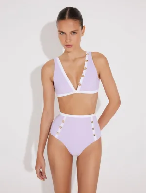 Greca Lilac/White Bikini Bottom