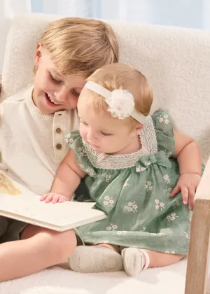 Green Embroidered Dress and Bottom