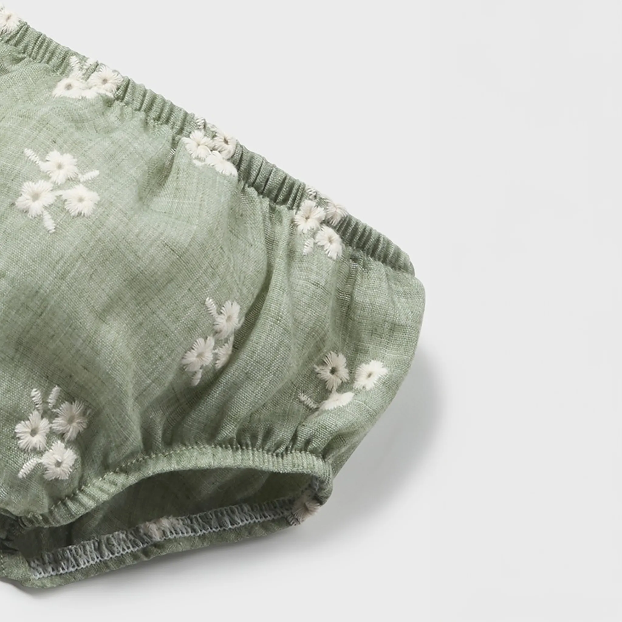 Green Embroidered Dress and Bottom