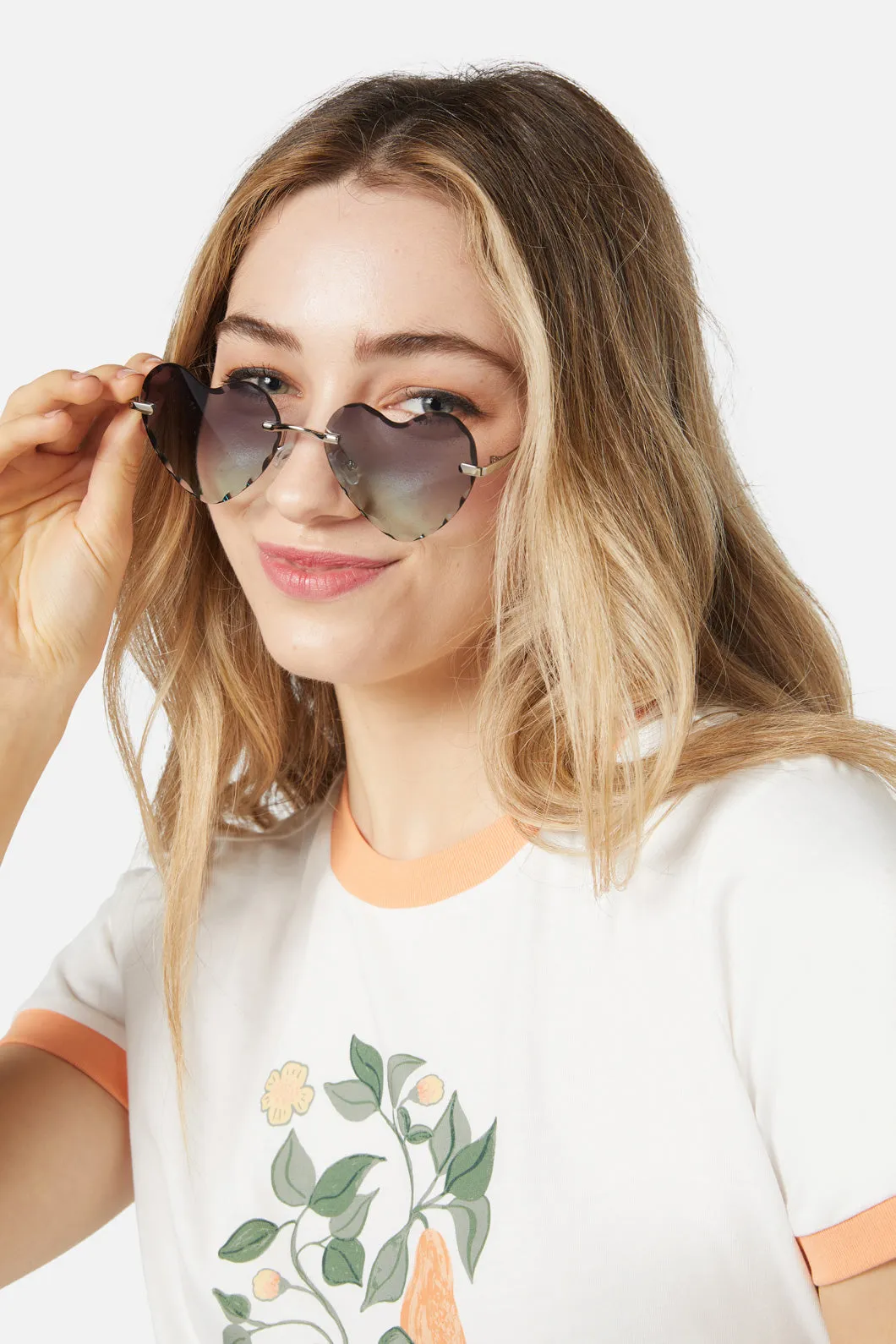 Green Fade Heart Sunglasses
