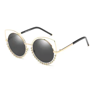 HOLLAND | A21 - Designer Pearl-Studded Cut-Out Cat Eye Princess Sunglasses