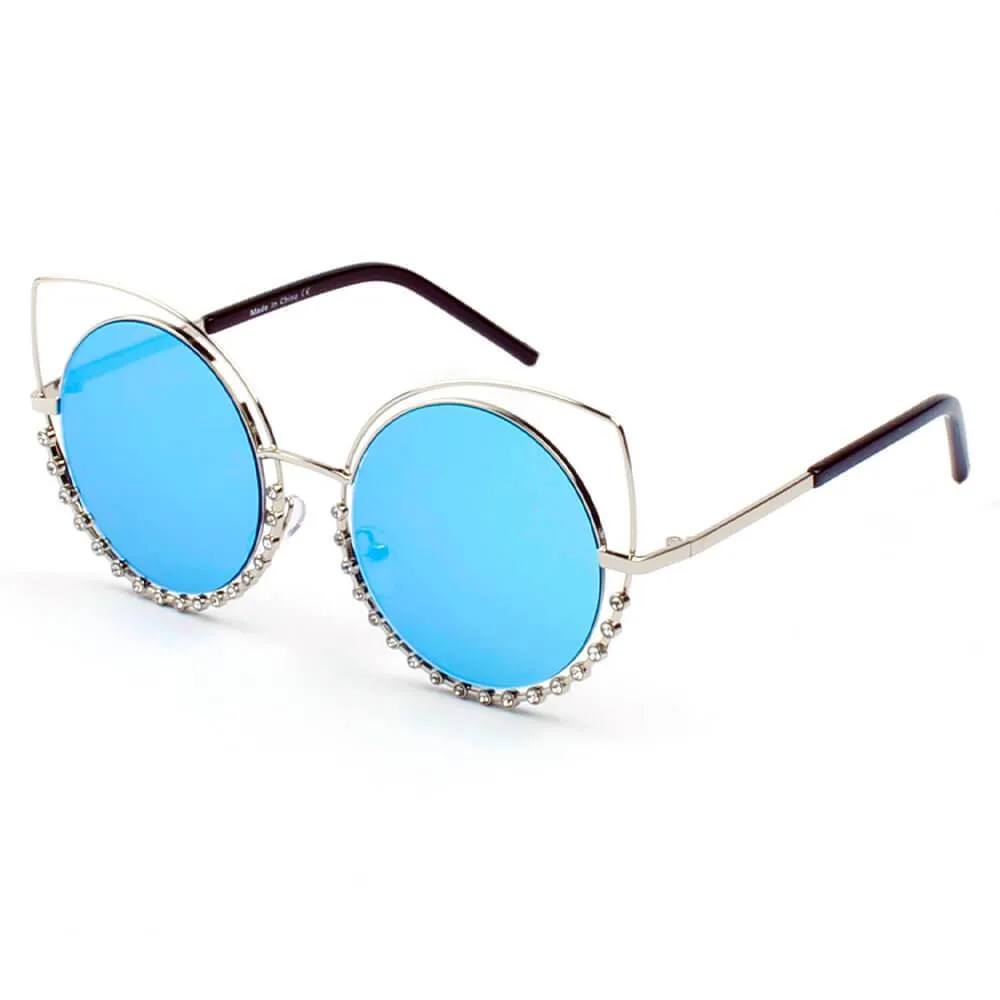 HOLLAND | A21 - Designer Pearl-Studded Cut-Out Cat Eye Princess Sunglasses