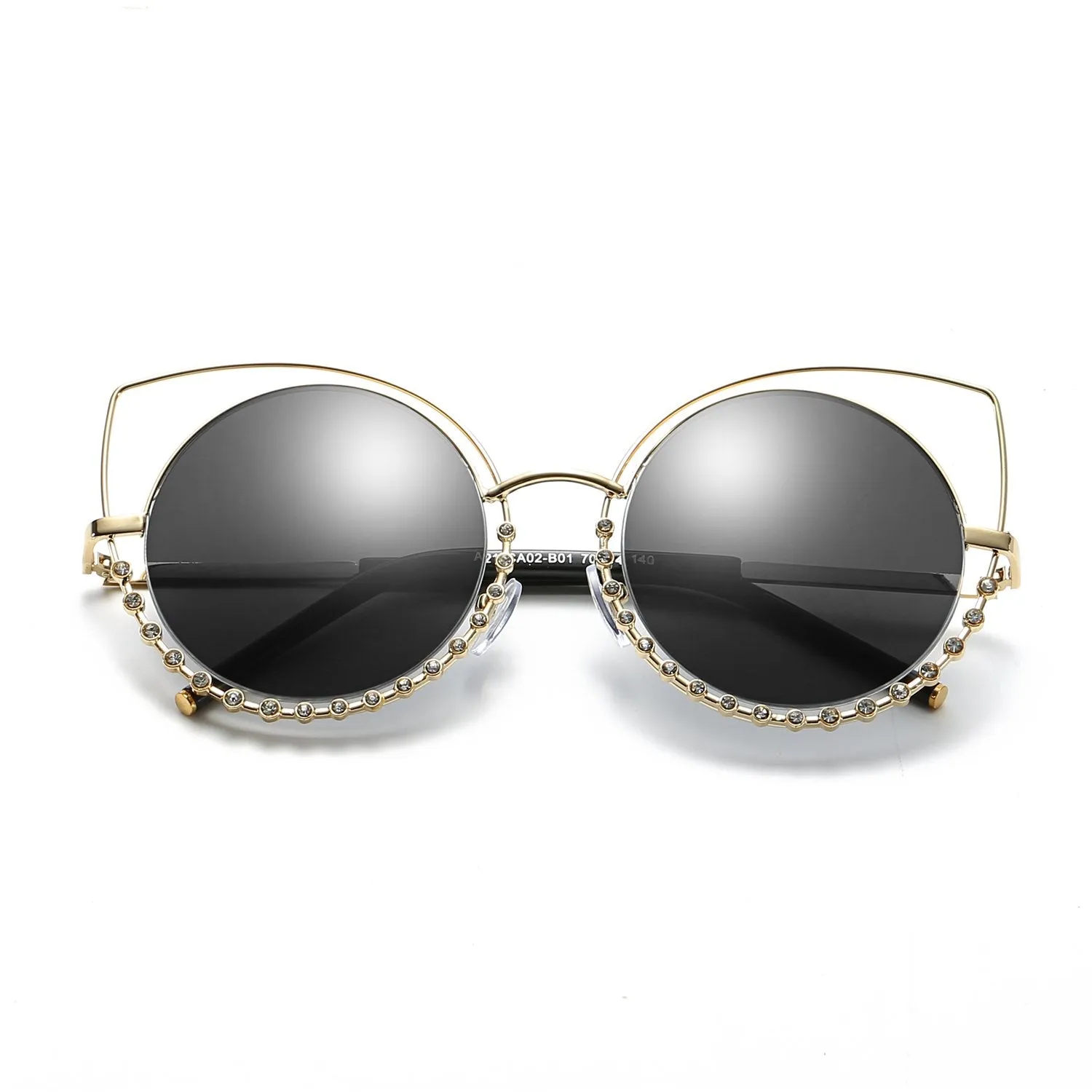 HOLLAND | A21 - Designer Pearl-Studded Cut-Out Cat Eye Princess Sunglasses