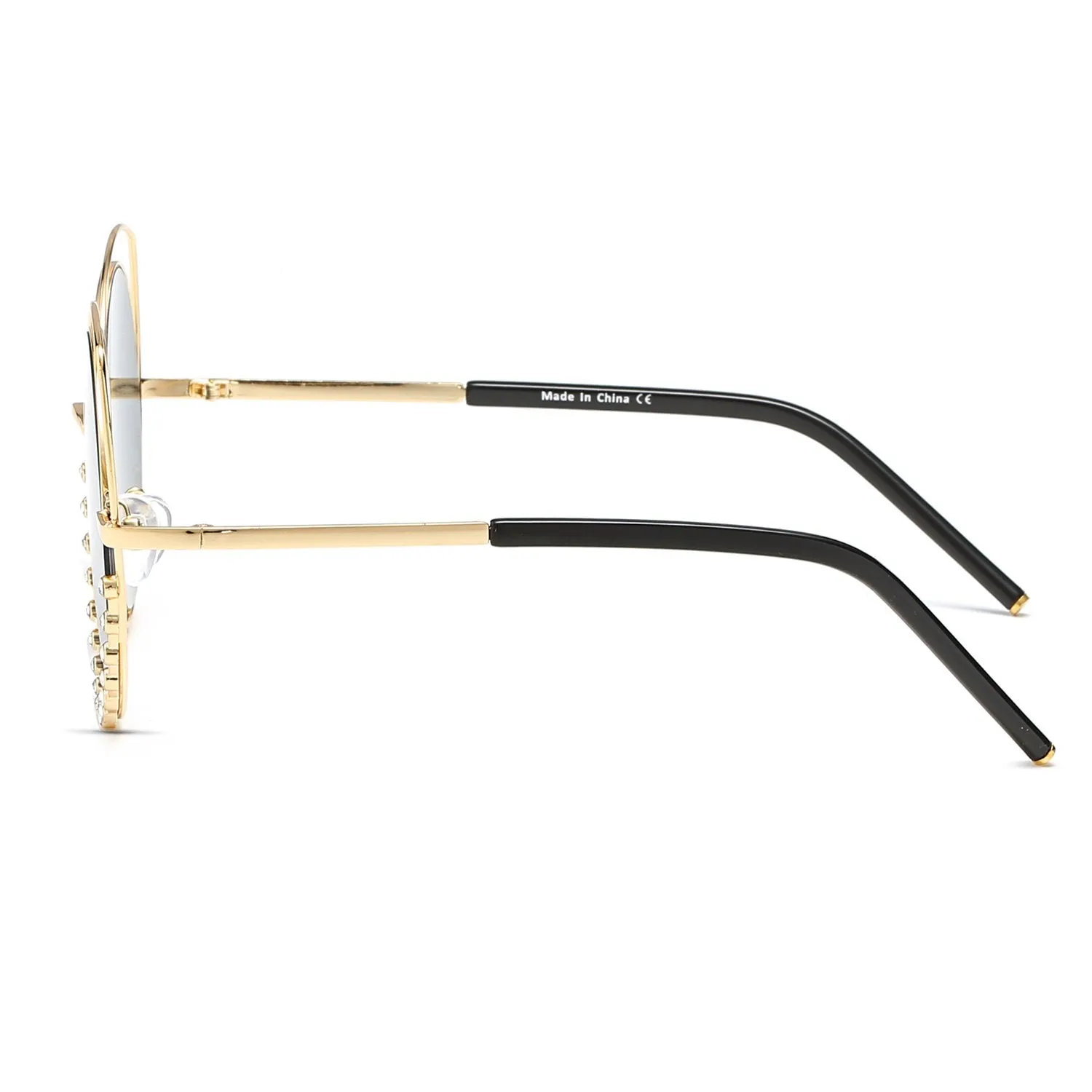 HOLLAND | A21 - Designer Pearl-Studded Cut-Out Cat Eye Princess Sunglasses