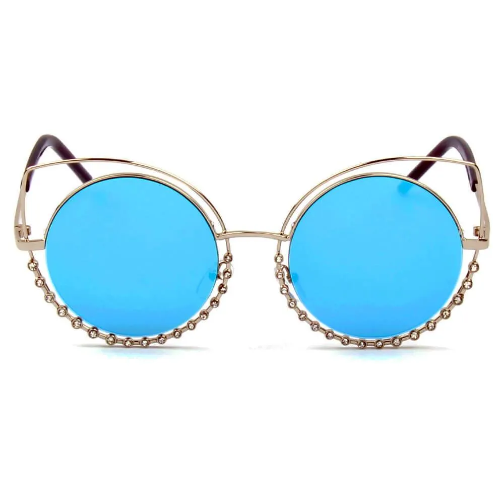 HOLLAND | A21 - Designer Pearl-Studded Cut-Out Cat Eye Princess Sunglasses