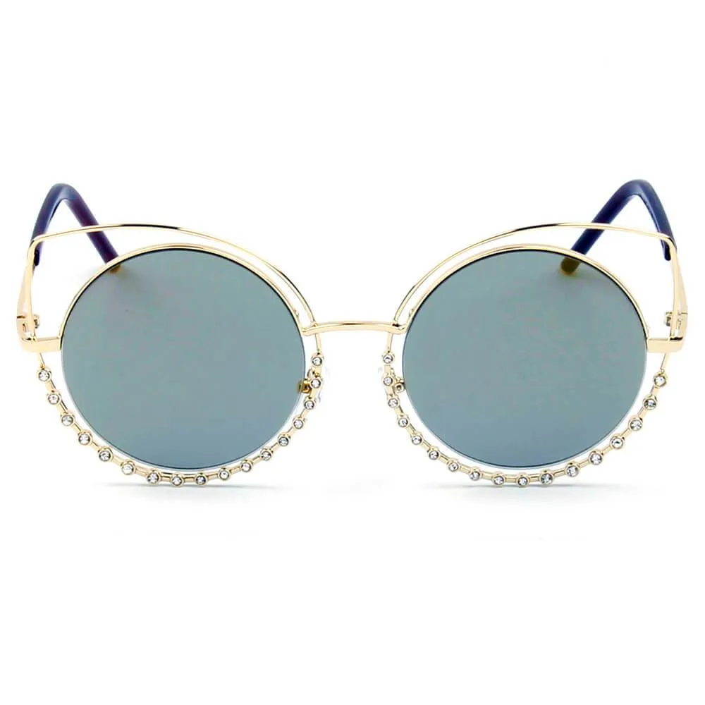 HOLLAND | A21 - Designer Pearl-Studded Cut-Out Cat Eye Princess Sunglasses