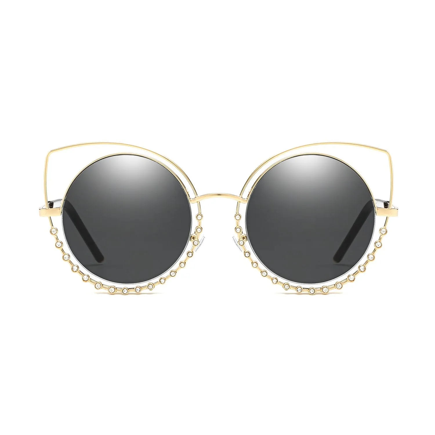 HOLLAND | A21 - Designer Pearl-Studded Cut-Out Cat Eye Princess Sunglasses