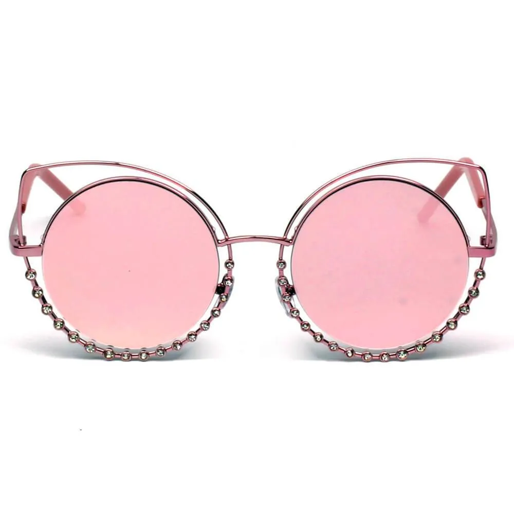 HOLLAND | A21 - Designer Pearl-Studded Cut-Out Cat Eye Princess Sunglasses