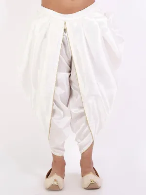 Jashvi Boys' White Silk Blend Dhoti
