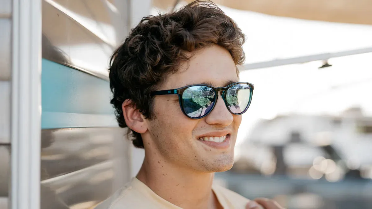 Knockaround 1 A.M. Snack Mai Tais Glossy Black Frame - Snow Opal Lens - Polarized Sunglasses