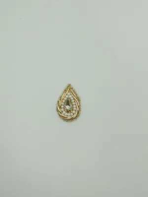 Light Golden Embellished Zardozi Stone Handwork Patches
