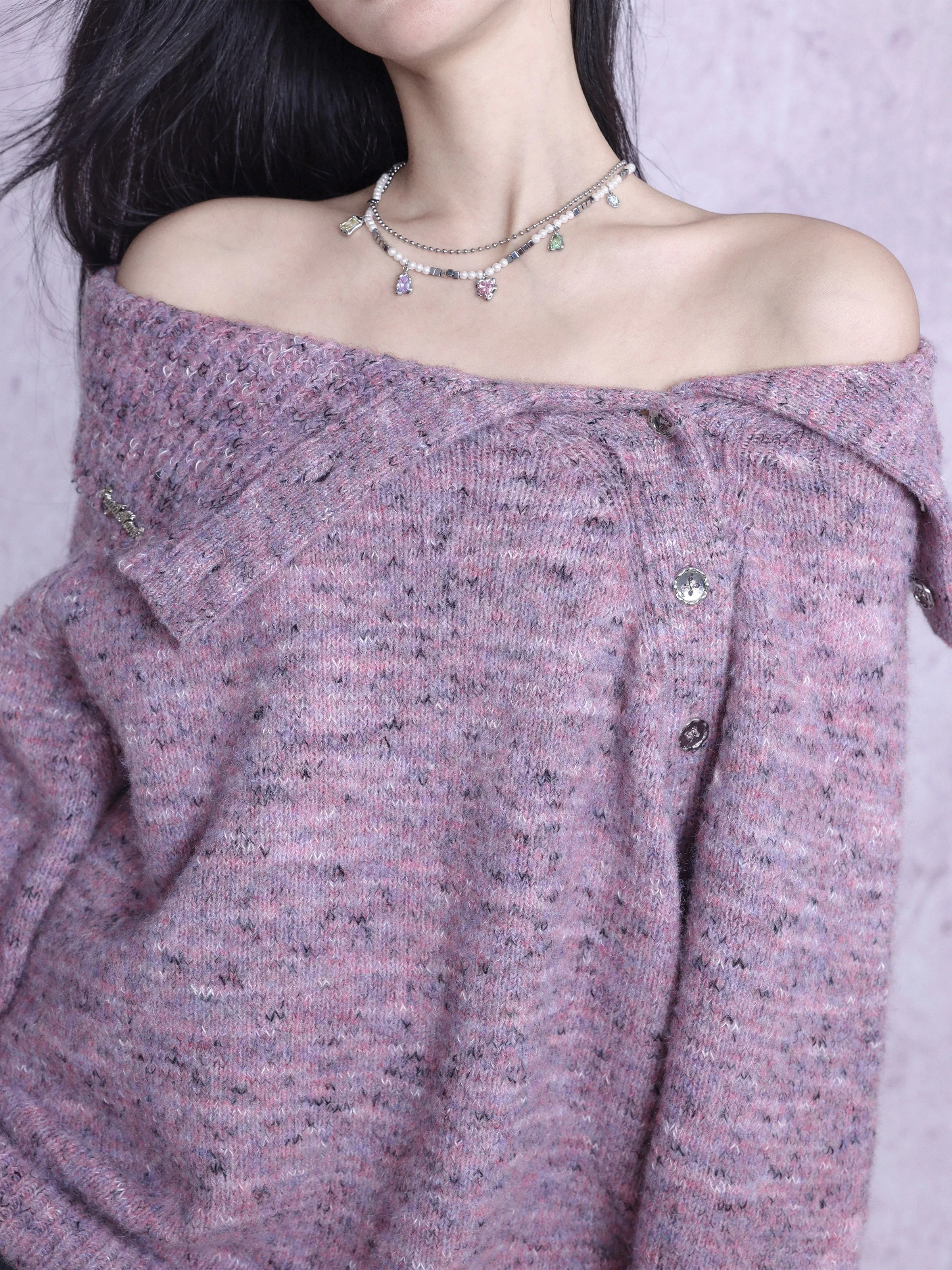 Lilac Twist Collar Sweater