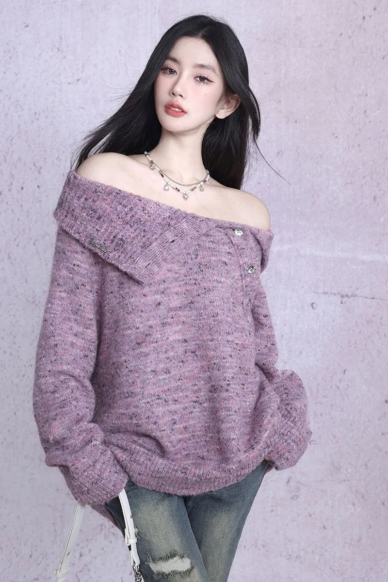 Lilac Twist Collar Sweater