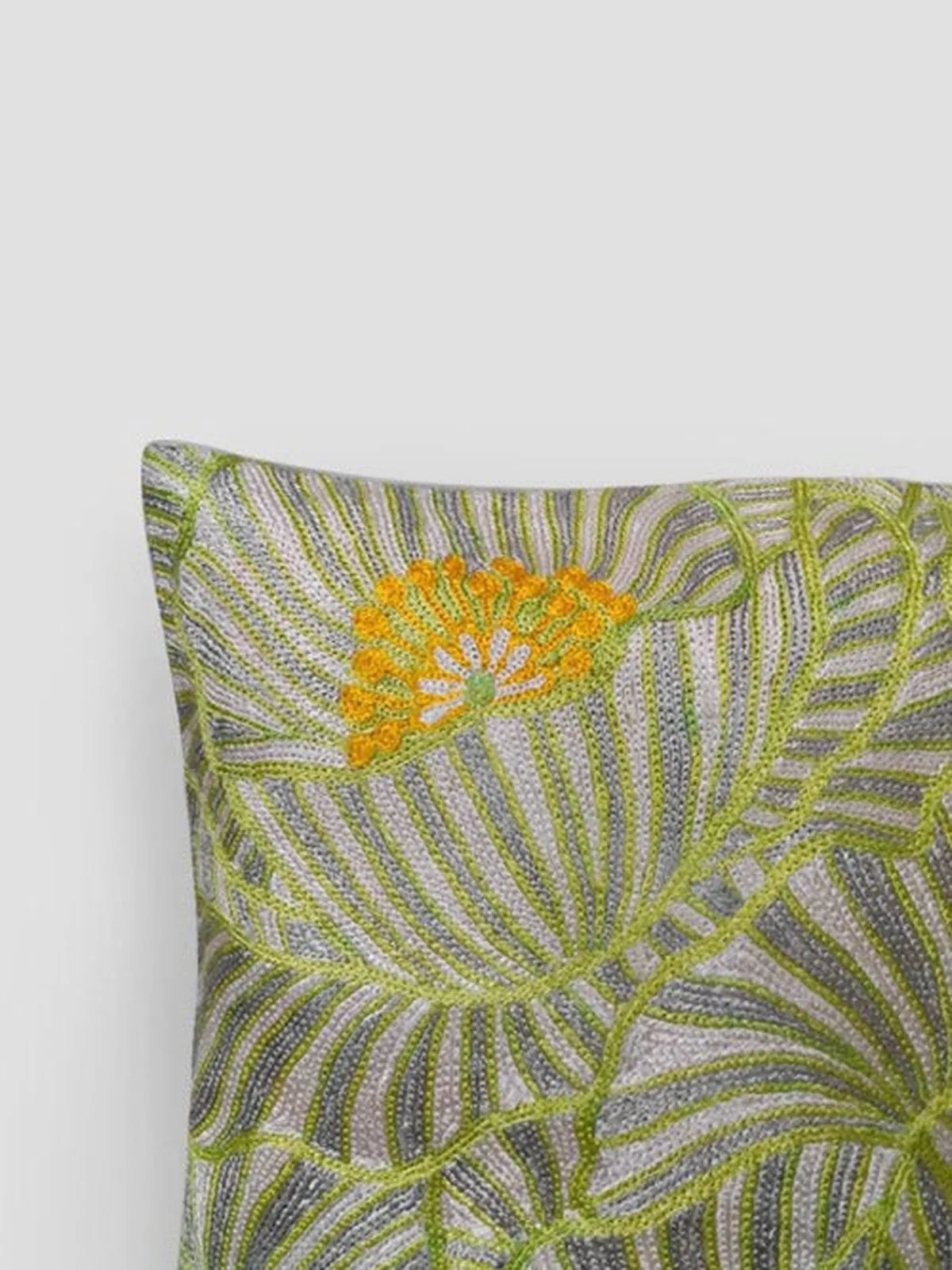 Poppies Chainstitch Embroidered Cushion Cover