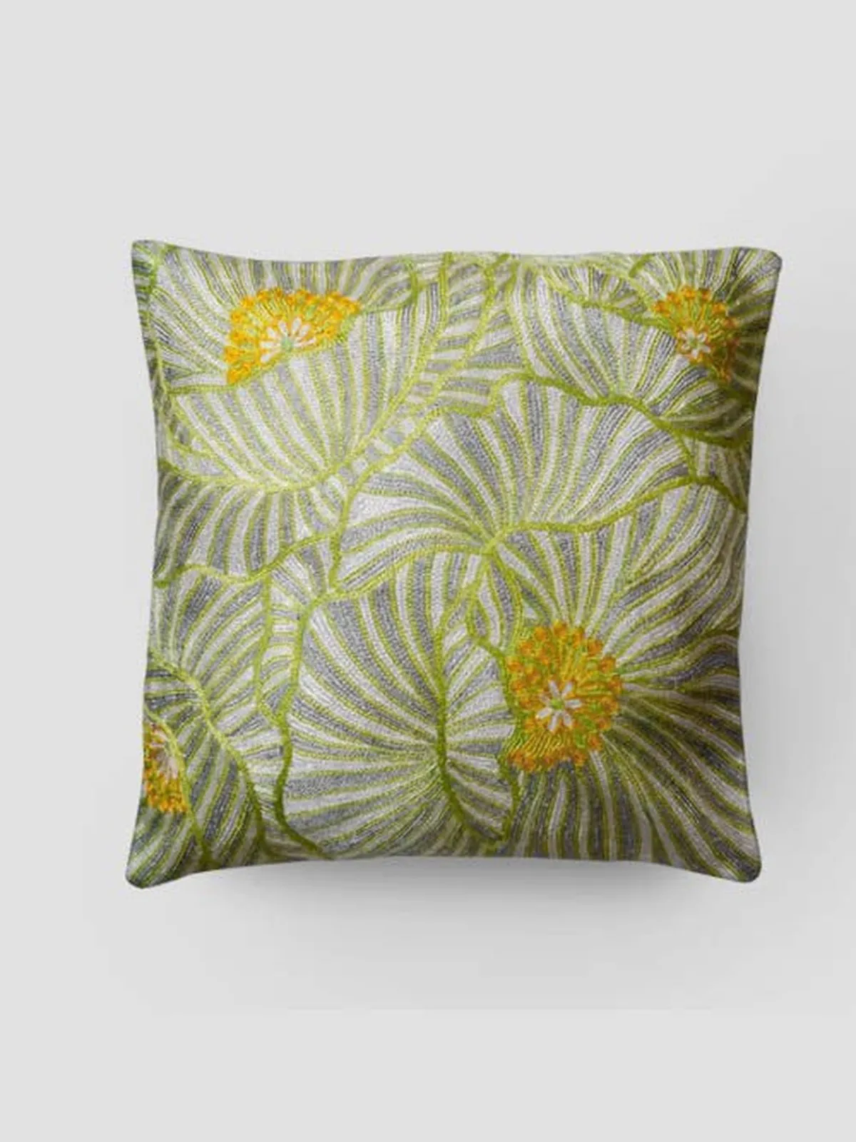 Poppies Chainstitch Embroidered Cushion Cover
