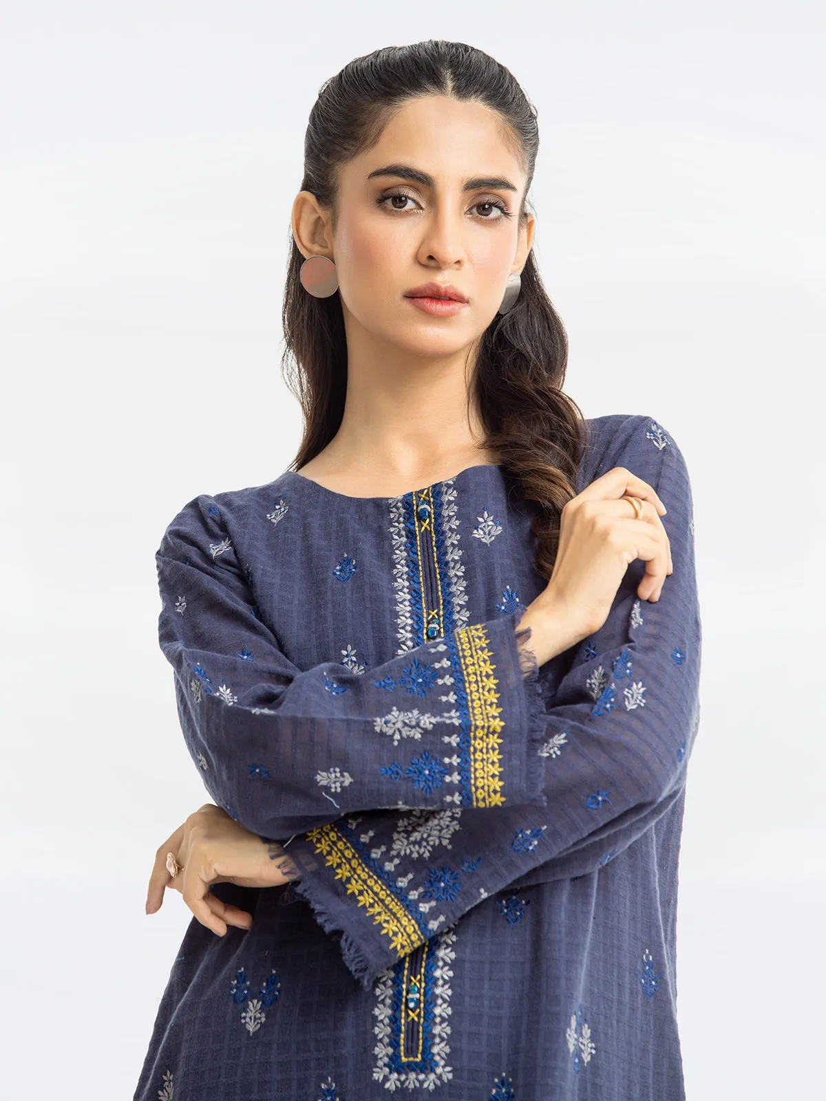 Pret 1Pc Embroidered Dobby Shirt - EWTKE23-69341S