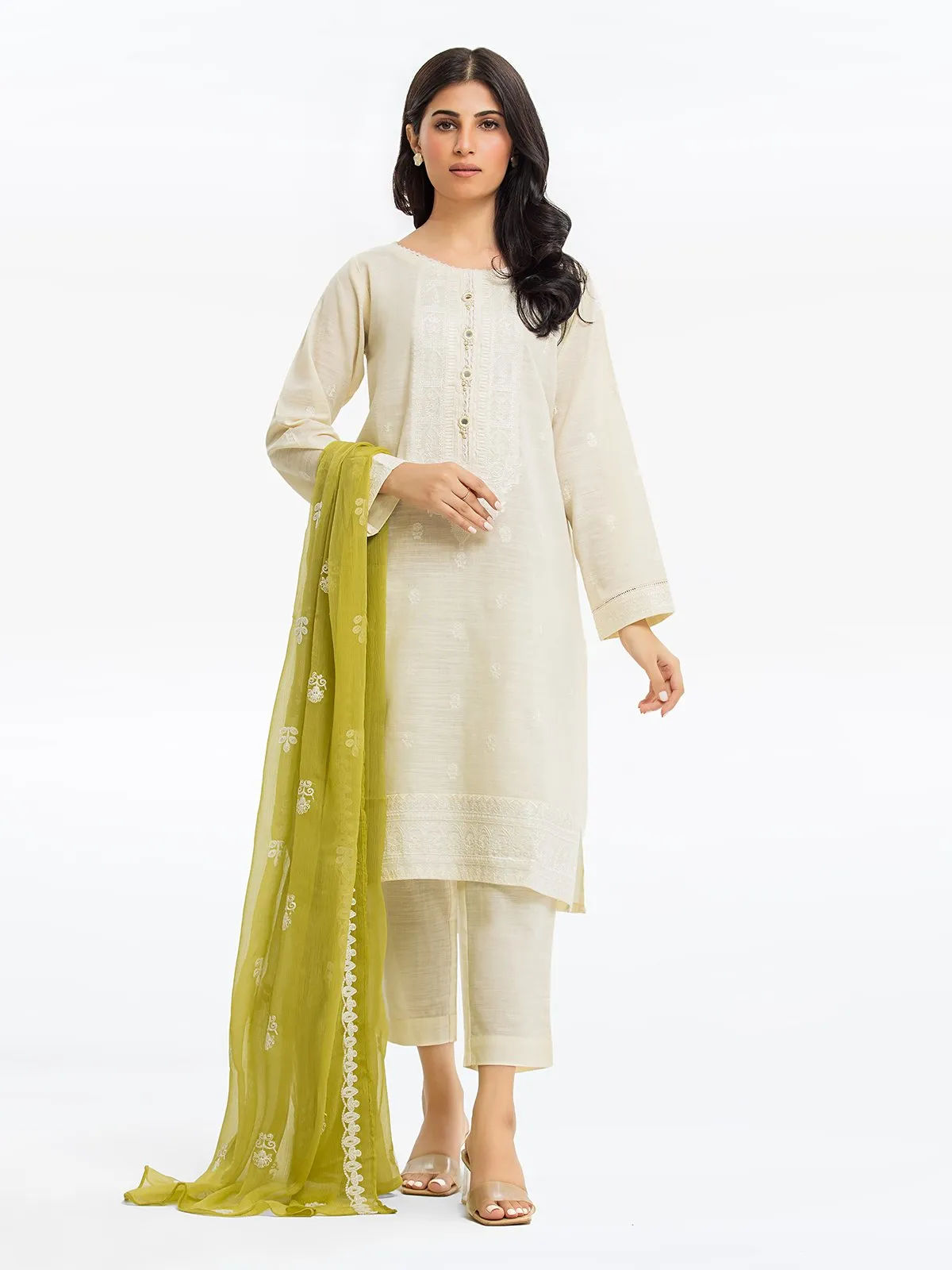 Pret 2Pc Embroidered Khaddar Shirt Trouser - EWTKE23-68795ST