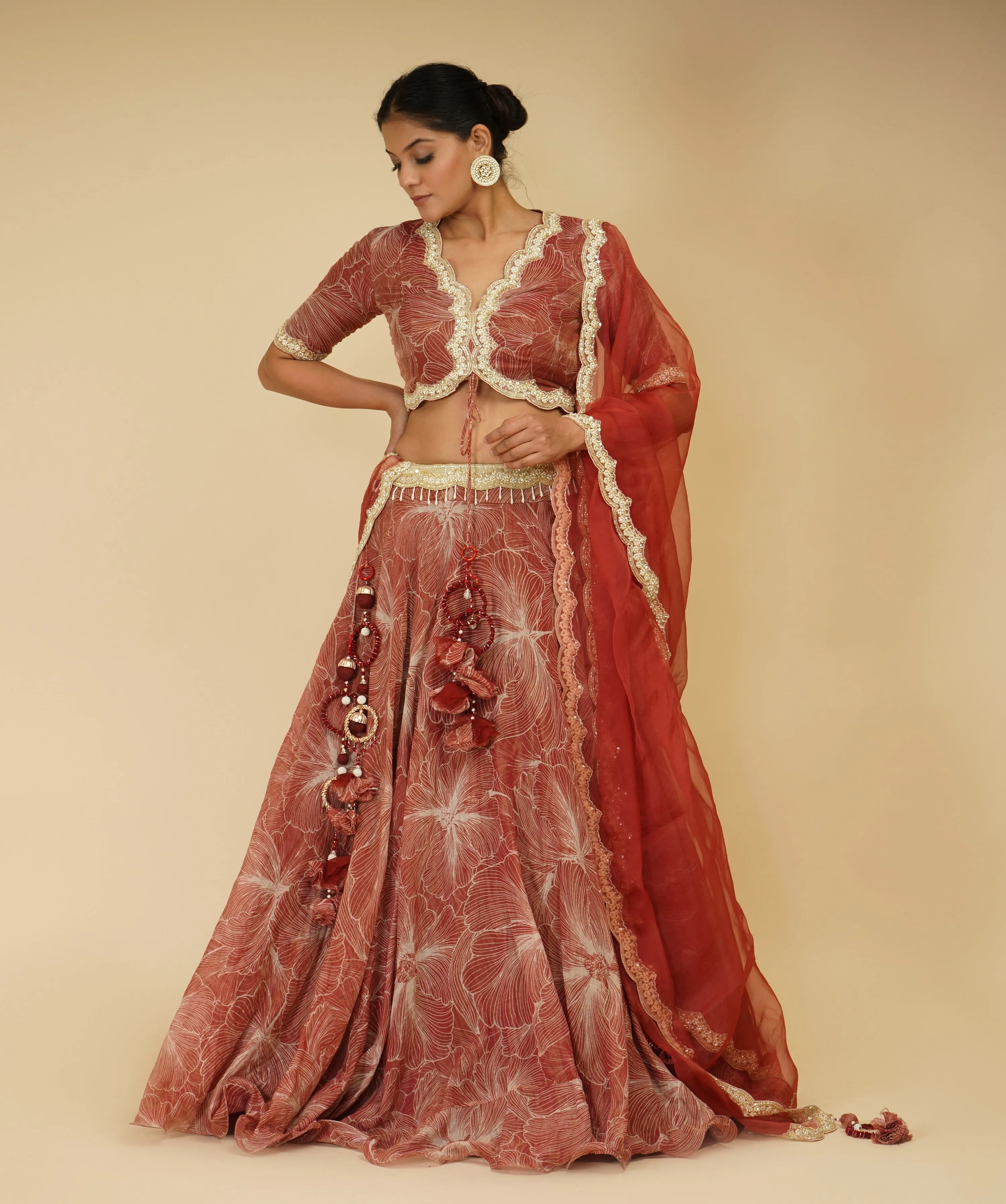 Scarlet Red Lehenga Set