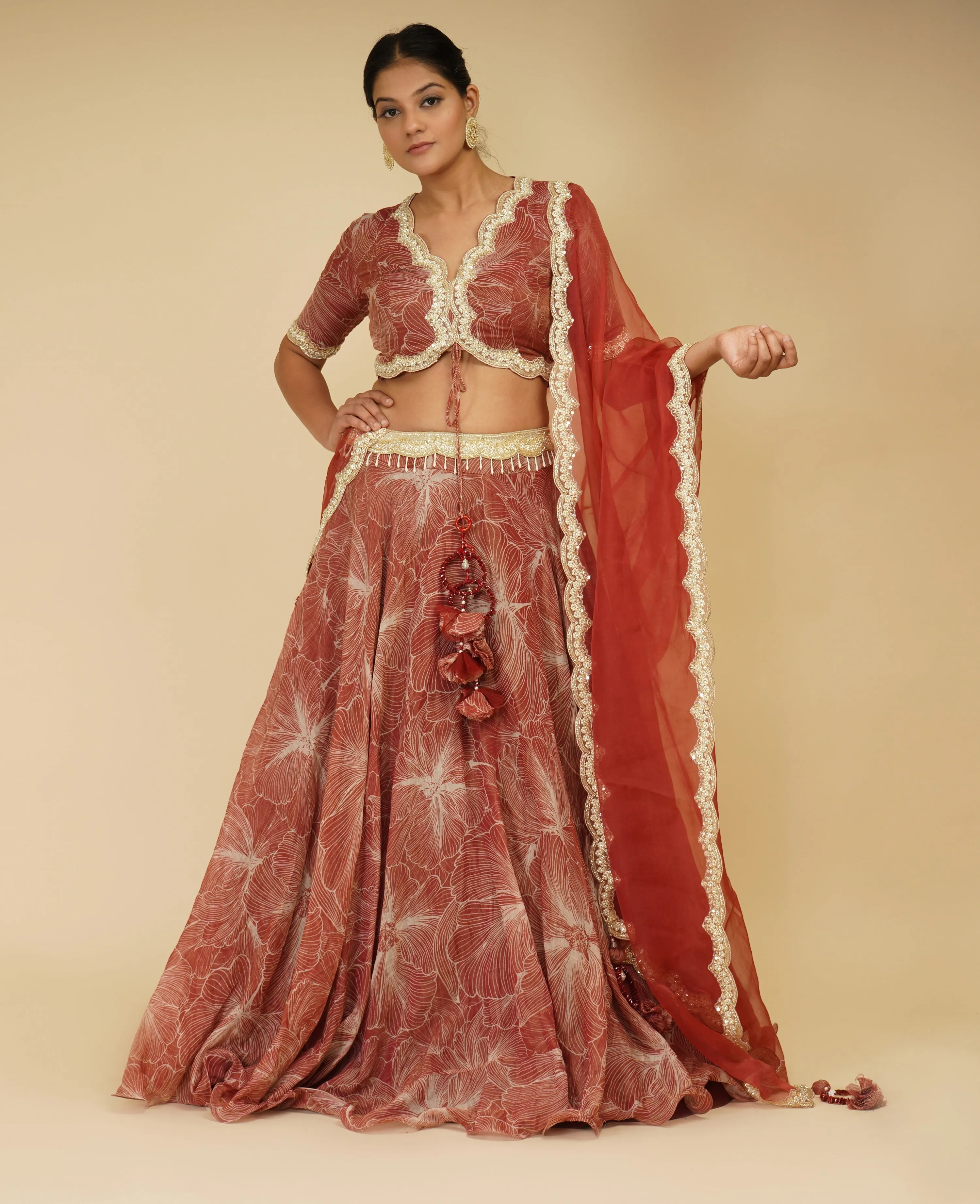 Scarlet Red Lehenga Set
