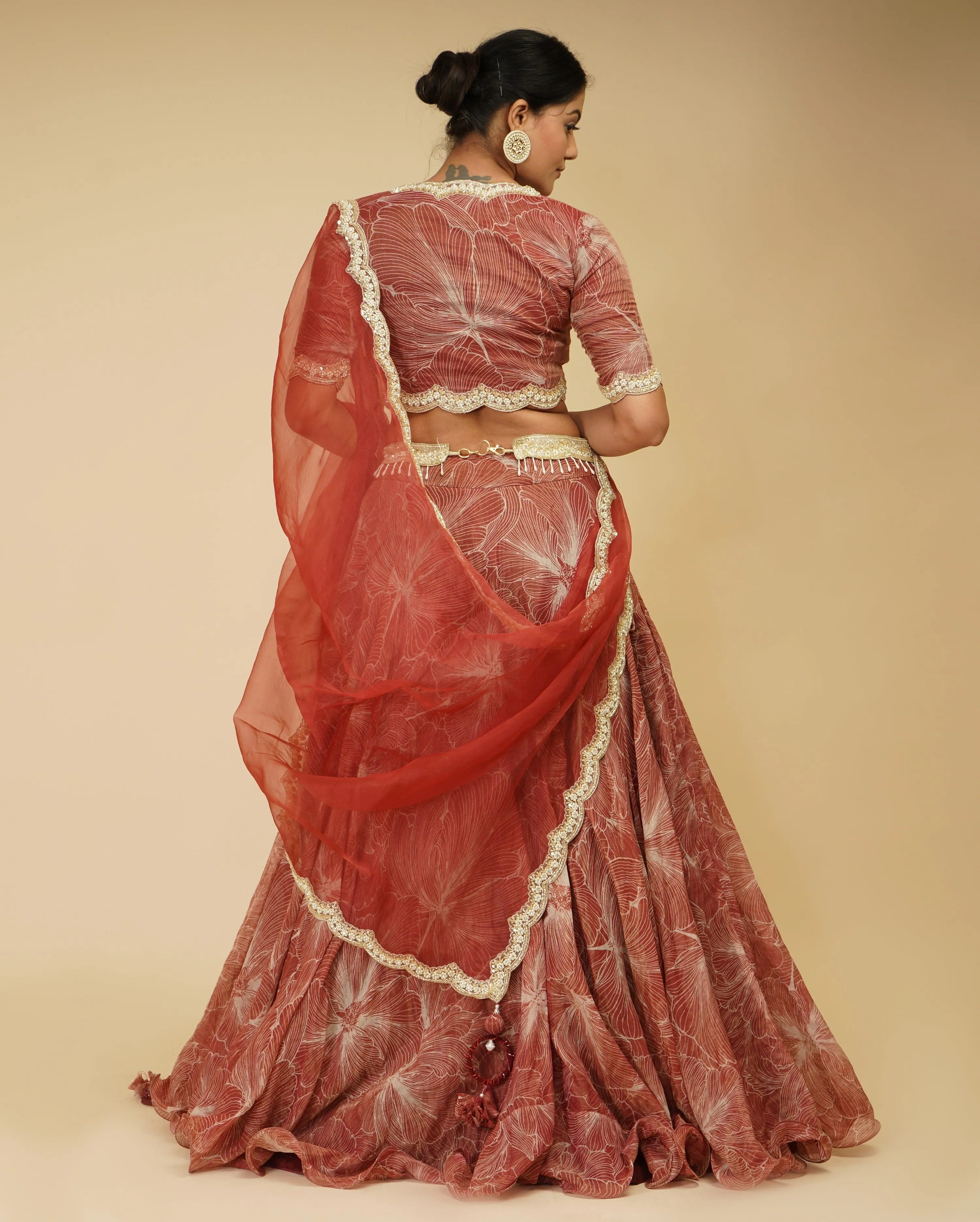 Scarlet Red Lehenga Set